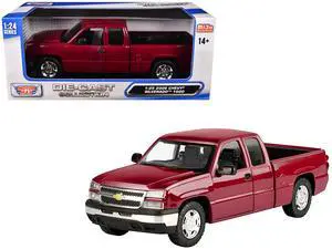 2006 Chevrolet Silverado 1500 Pickup Truck Red Metallic "Die-Cast Collection" Series 1/25 Diecast Car Model by Motormax