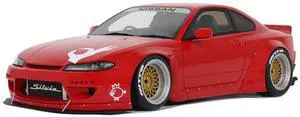 2014 Nissan Silvia (S15) RHD (Right Hand Drive) "Rocket Bunny" Red with Graphics Limited Ed 1/18 Model Car by Otto Mobile