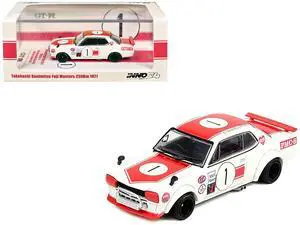 Nissan Skyline 2000 GT-R (KPGC10) #1 RHD Takahashi Kinimitsu "Fuji Masters 250km" (1971) 1/64 Diecast Model Car by Inno Models