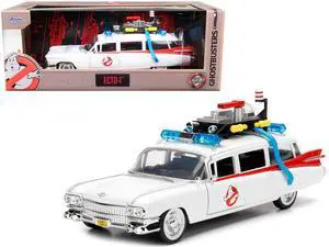 Jada 99731-MJ Ghostbusters Ecto-1 Die-Cast Collectible Toy Model Car/Vehicle, White