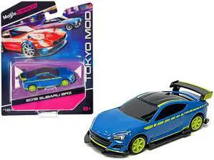 2019 Subaru BRZ Blue with Black Top and Bright Green Accents "Tokyo Mod" "Maisto Design" Series 1/64 Diecast Model Car by Maisto