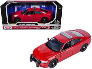 2023 Dodge Charger Pursuit Police Car Red "Law Enforcement and Public Service" Series 1/24 Diecast Model Car by Motormax
