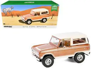 1973 Ford Bronco Hot Ginger Metallic with Cream Top "Artisan Collection" 1/18 Diecast Model Car by Greenlight