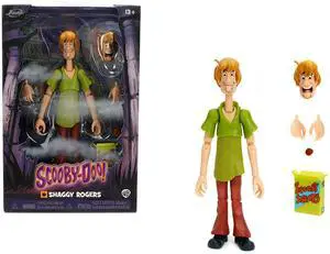 Shaggy Rogers 6.5" Moveable Figure with Accessories and Alternate Head and Hands "Scooby-Doo!" Franchise Model by Jada