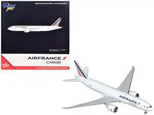 Boeing 777F Commercial Aircraft "Air France Cargo" White with Red & Blue Striped Tail 1/400 Diecast Model Airplane by GeminiJets