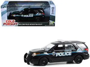 2013 Ford Police Interceptor Utility "Kehoe Police Dept" Black with White "Cold Pursuit" 1/43 Diecast Model Car by Greenlight