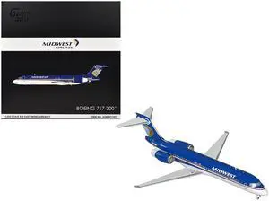 Boeing 717-200 Commercial Aircraft "Midwest Airlines" (N920ME) Blue and White 1/200 Diecast Model Airplane by GeminiJets