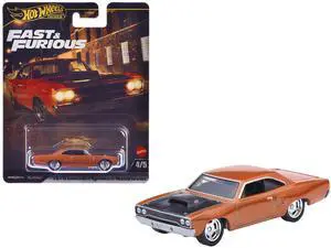 1970 Plymouth Road Runner Custom Copper Metallic with Black Hood "Furious 7" (2015) Movie Series Diecast Model Car by Hot Wheels