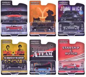 "Hollywood Greatest Hits" (2024) Set of 6 pieces 1/64 Diecast Model Car by Greenlight