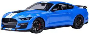Ford Mustang Shelby GT500 Grabber Blue with White Stripes 1/18 Model Car by Autoart