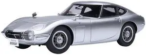 1967 Toyota 2000GT RHD (Right Hand Drive) Silver Metallic 1/18 Model Car by Autoart