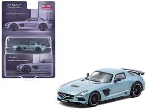 Mercedes-Benz SLS AMG Coupe Black Series Matte Blue Metallic "Global64" Series 1/64 Diecast Model Car by Tarmac Works