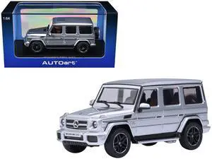 2017 Mercedes-Benz AMG G 63 Silver Metallic 1/64 Diecast Model Car by Autoart