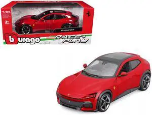Ferrari Purosangue Red with Sunroof "Race + Play" Series 1/24 Diecast Model Car by Bburago