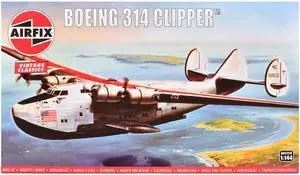 Level 2 Model Kit Boeing 314 Clipper Flying Boat with 2 Scheme Options 1/144 Plastic Model Kit by Airfix