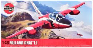 Level 2 Model Kit Folland Gnat T.1 Fighter Aircraft w/ 2 Scheme Options 1/48 Plastic Model Kit by Airfix