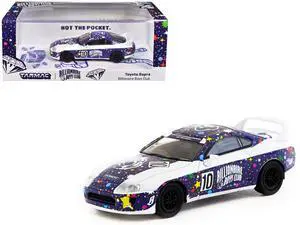 Toyota Supra RHD #10 "Billionaire Boys Club" Purple and White with Graphics "Hobby64" 1/64 Diecast Model Car by Tarmac Works