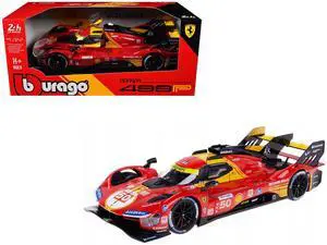 Ferrari 499P #50 "Ferrari AF Corse" Winner "24 Hours of Le Mans" (2024) "Racing" 1/24 Diecast Model Car by Bburago
