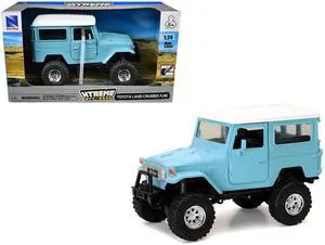 Toyota Land Cruiser FJ40 Light Blue with White Top "Xtreme Off-Road" Series 1/24 Diecast Model by New Ray