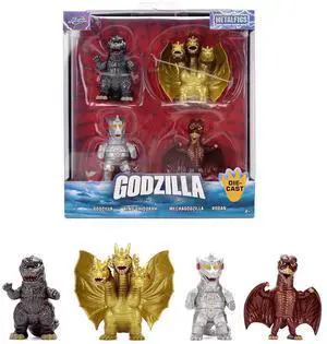 Set of 4 Diecast Figures "Godzilla" Franchise "Metalfigs" Series Diecast Models by Jada