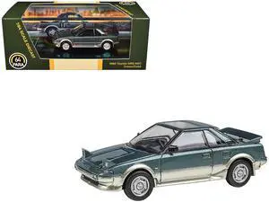 1985 Toyota MR2 MK1 Green Metallic and Gold with Sunroof 1/64 Die-Cast Model Car by Paragon