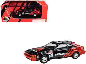 1984 Toyota Celica Supra #37 "ADVAN" Black and Red 1/64 Diecast Model Car by Paragon