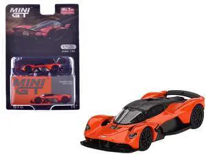 Aston Martin Valkyrie Maximum Orange with Carbon Top Limited Edition to 2640 pieces Worldwide 1/64 Die Cast Model Car by Mini GT
