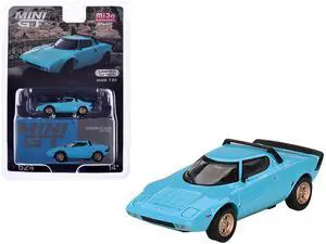 Lancia Stratos HF Stradale Azzuro Chiaro Blue Limited Edition to 1800 pieces 1/64 Diecast Model Car by Mini GT