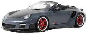 Porsche 911 LB-Works Alpha 9 Gray with Black Hood 1/18 Model Car by GT Spirit