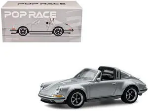 Singer Targa Convertible Silver Metallic 1/64 Diecast Model Car by Pop Race