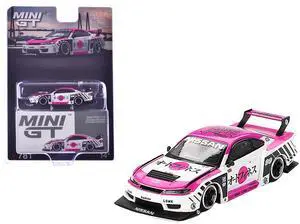 Nissan "LB-Super Silhouette" S15 SILVIA RHD #99 "Auto Finesse - SEMA 2023" White & Pink Ltd Ed 1/64 Diecast Model Car by Mini GT
