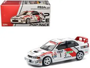 Mitsubishi Lancer Evolution IV RHD #1 Winner "Rally de Catalunya" (1997) 1/64 Diecast Model Car by Pop Race