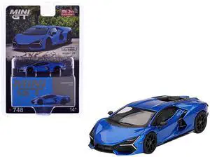 Lamborghini Revuelto Blu Eleos Blue Metallic Limited Edition to 8400 pieces Worldwide 1/64 Diecast Model Car by Mini GT