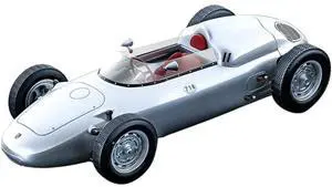 1960 Porsche 718 F2 Press Version Silver "Mythos Series" Limited Edition to 85 pieces Worldwide 1/18 Model Car by Tecnomodel