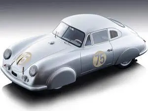 1951 Porsche 356 SL #75 Silver Met "Porsche Racing 75th Anniversary Edition" Ltd Ed to 100 pieces 1/18 Model Car by Tecnomodel