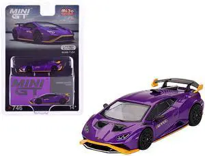 Lamborghini Huracan STO Viola Pasifae Purple Metallic Limited Edition 1/64 Diecast Model Car by Mini GT