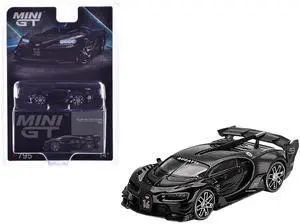 Bugatti Vision Gran Turismo Black and Carbon Limited Edition 1/64 Diecast Model Car by Mini GT