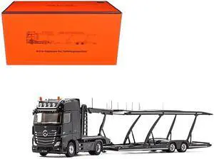 Mercedes-Benz Actros Auto Transporter Black 1/64 Diecast Model by GCD
