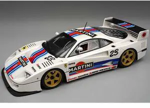 Ferrari F40 LM #23 "Martini Racing" White with Graphics and Gold 5 Spoke Rims Limited Ed to 110 pcs 1/18 Model Car by Tecnomodel