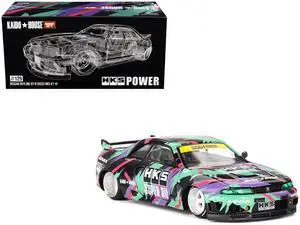 Nissan Skyline GT-R (R33) "HKS V1" RHD Black with Graphics "Kaido House" Special 1/64 Diecast Model Car by Mini GT