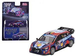 Hyundai i20 N Rally1 Hybrid #11 "Hyundai Shell Mobis WRT" 3rd Place "Monte Carlo Rally" 2023 1/64 Die Cast Model Car by Mini GT