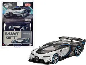 Bugatti Vision Gran Turismo Silver Metallic and Carbon Limited Ed to 9600 pcs 1/64 Diecast Model Car by Mini GT