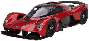 Aston Martin Valkyrie Hyper Red Metallic and Carbon 1/18 Model Car by Top Speed
