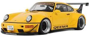 2024 Porsche 911 (964) RWB "Qeema" Yellow 1/18 Model Car by GT Spirit