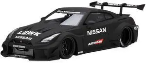 Nissan 35GT-RR Ver. 2 LB-Silhouette WORKS GT RHD (Right Hand Drive) Matt Black 1/18 Model Car by Top Speed
