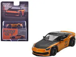 Nissan Fairlady Z #23 "LB-NATION WORKS" LB Gold Metallic with Matt Black Hood and Black Top 1/64 Diecast Model Car by Mini GT
