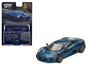 Jaguar C-X75 Blue Metallic Limited Edition 1/64 Diecast Model Car by Mini GT