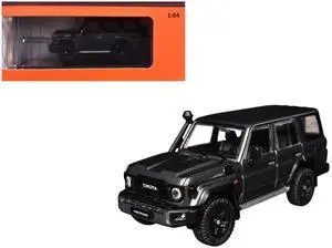 Toyota Land Cruiser (J76) Gray Metallic 1/64 Diecast Model Car by GCD