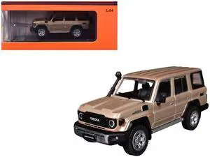 Toyota Land Cruiser (J76) Gold Metallic 1/64 Diecast Model Car by GCD