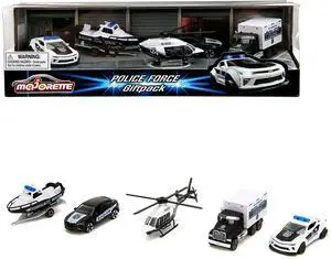 Police Force Giftpack (2024) 5 piece Set 1/64 Diecast Model Cars by Majorette